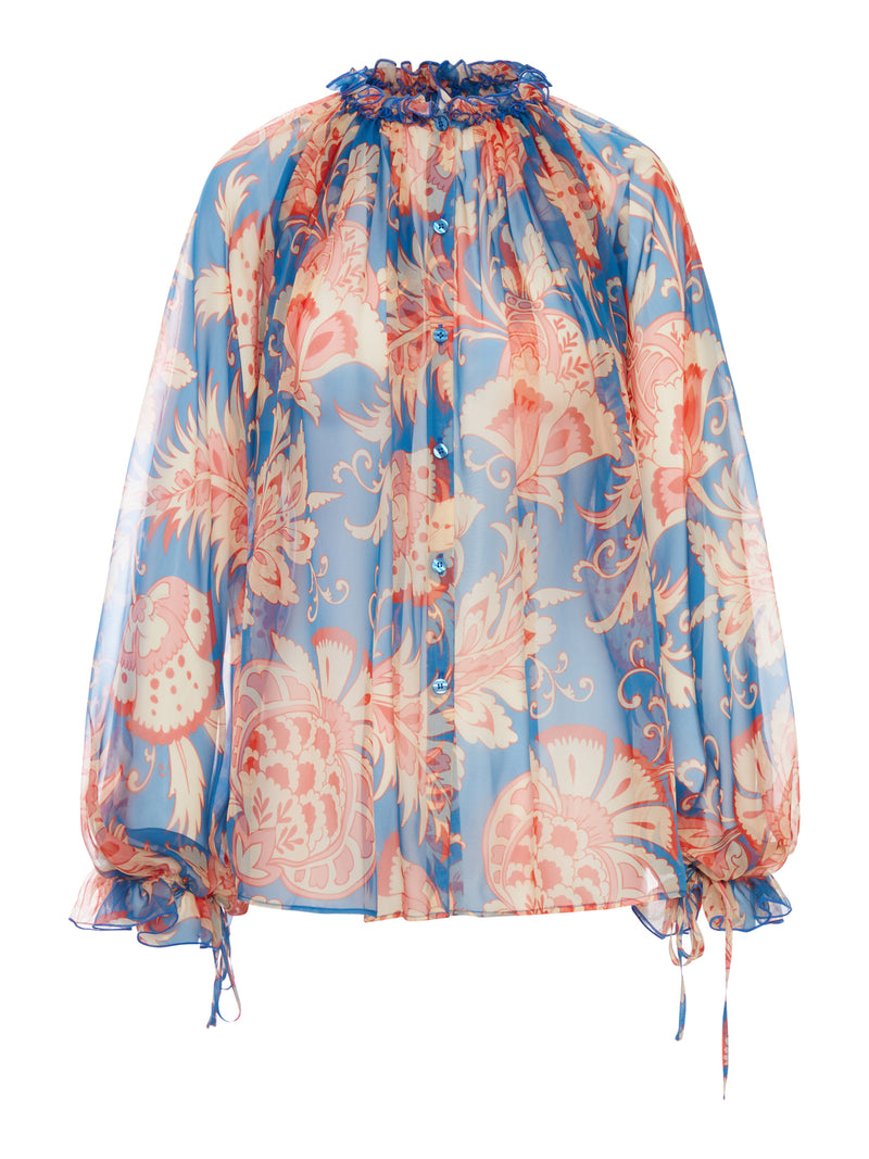 SILK BLOUSE WITH FLORAL PRINT