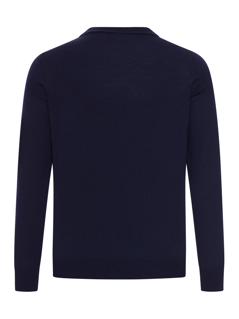 FINE WOOL SWEATER WITH TRIOMPHE EMBROIDERY