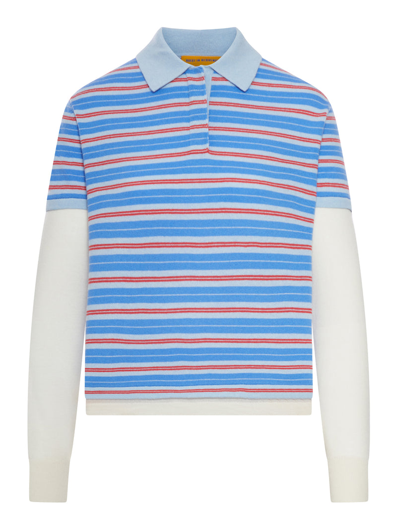 CASHMERE LAYERED RUGBY POLO