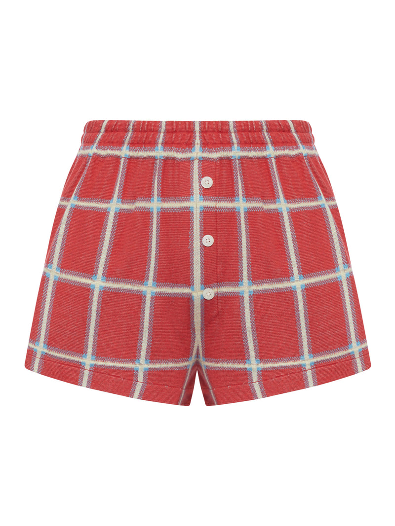 SILK BLEND CHECKED SHORTS