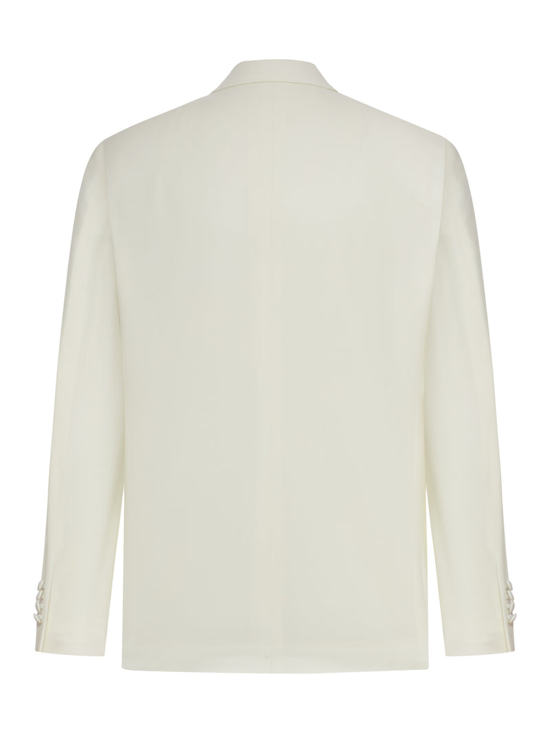 DOUBLE-BREASTED TAILORED SUIT IN VIRGIN WOOL