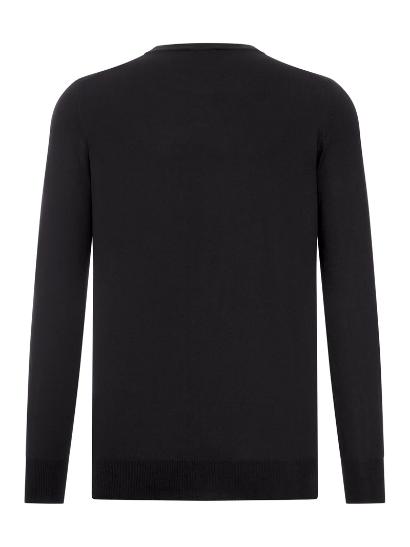 CREW NECK LONG SLEEVED COTTON KNITTED T-SHIRT