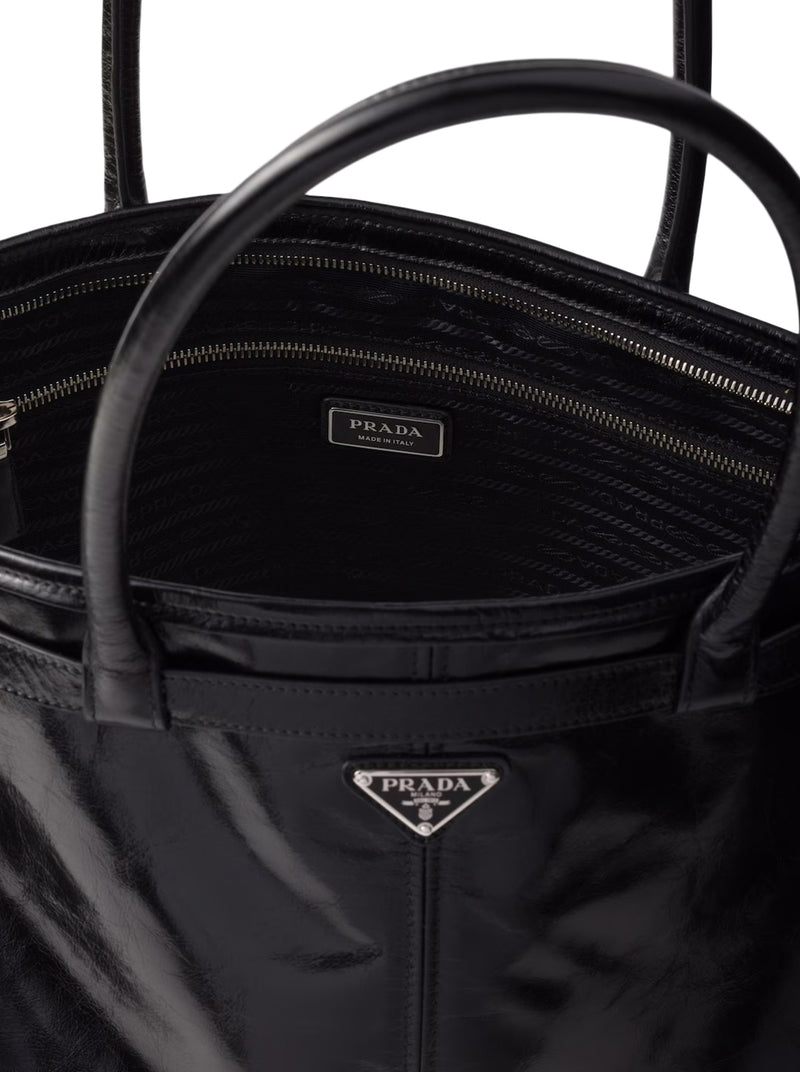 PRADA BONNIE LEATHER SHOPPING BAG