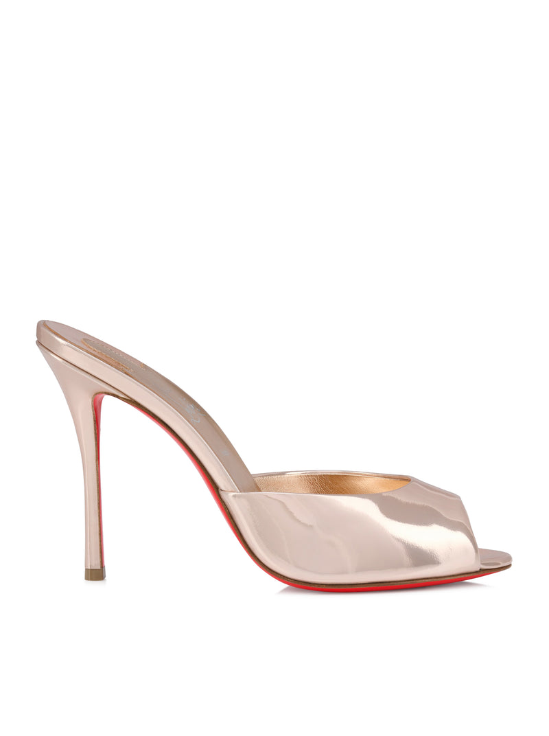 ME DOLLY MULES IN LAMINATED LEATHER