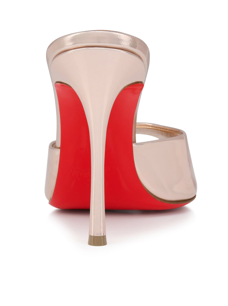 ME DOLLY MULES IN LAMINATED LEATHER