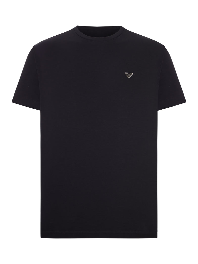 COTTON T-SHIRT WITH LOGO PLAQUE