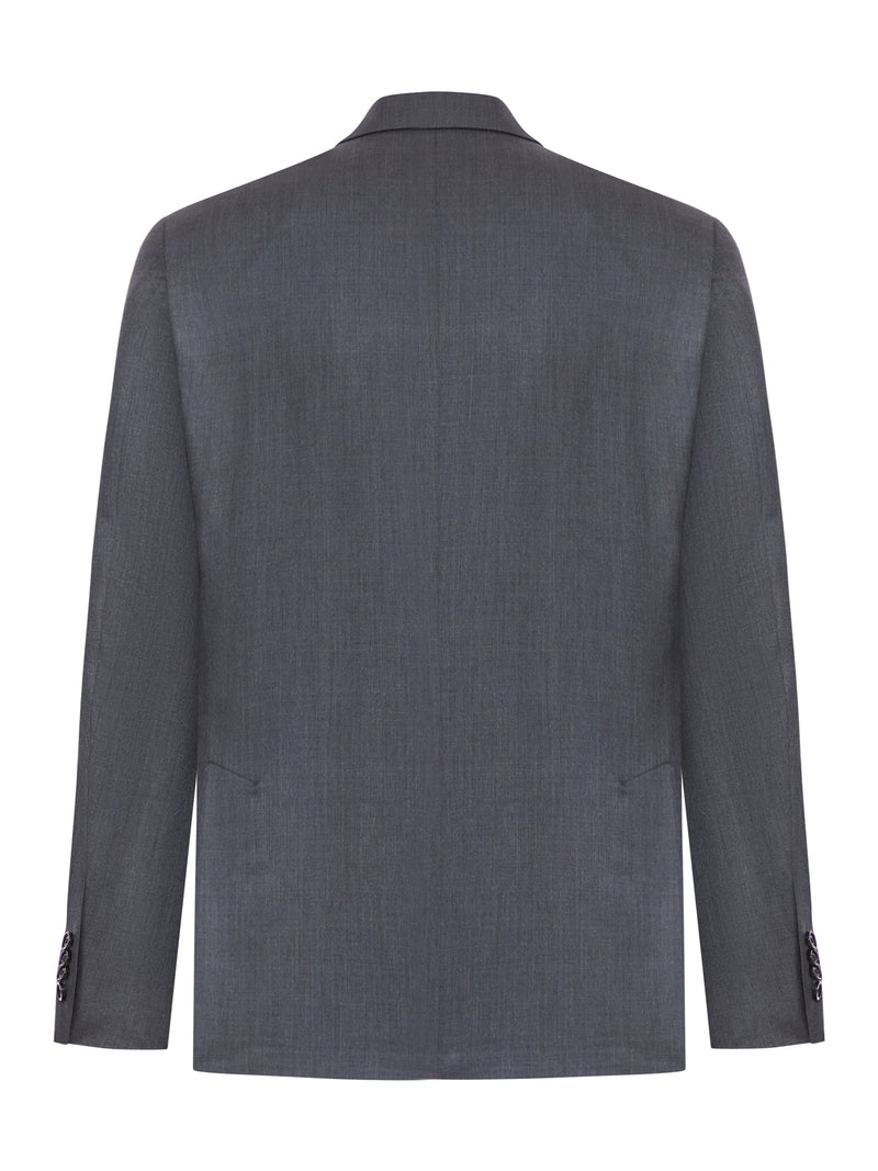 TAILORED DOUBLE-BREASTED SUIT IN WOOL AND SILK BLEND