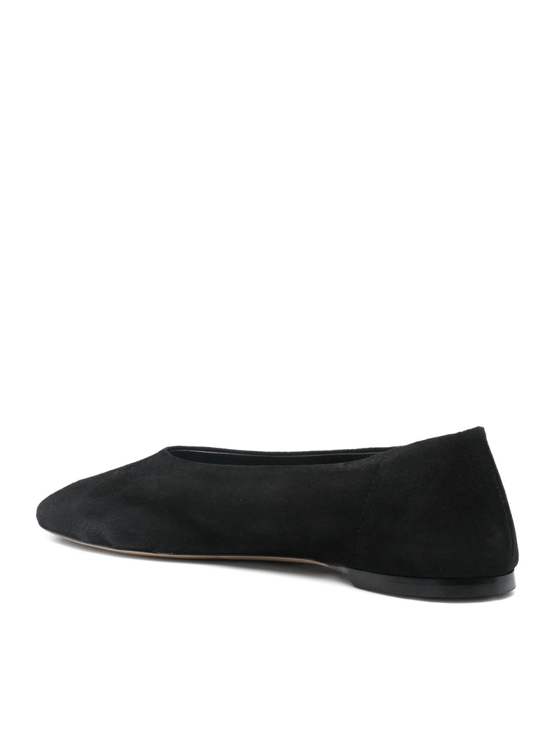 BLACK SUEDE BALLERINAS
