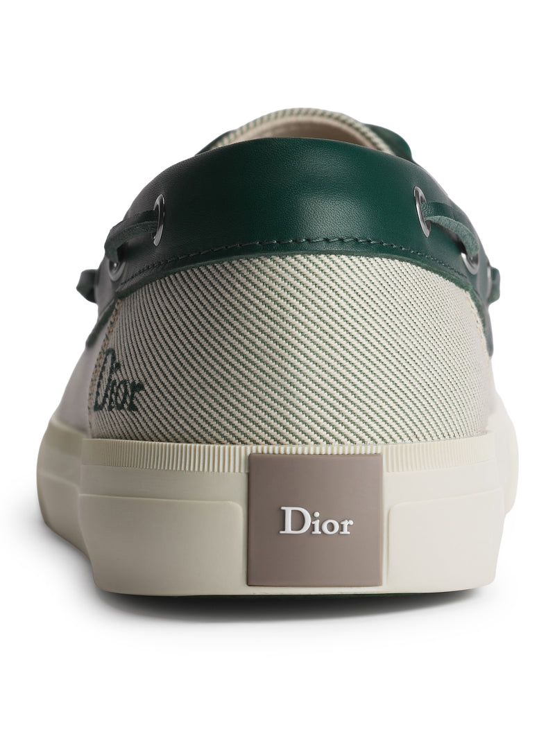 DIORIVIERA CHESTER BOAT SHOES IN COTTON CANVAS AND CALFSKIN