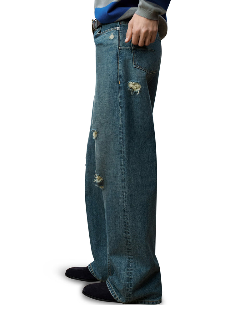 WIDE COTTON TWILL JEANS