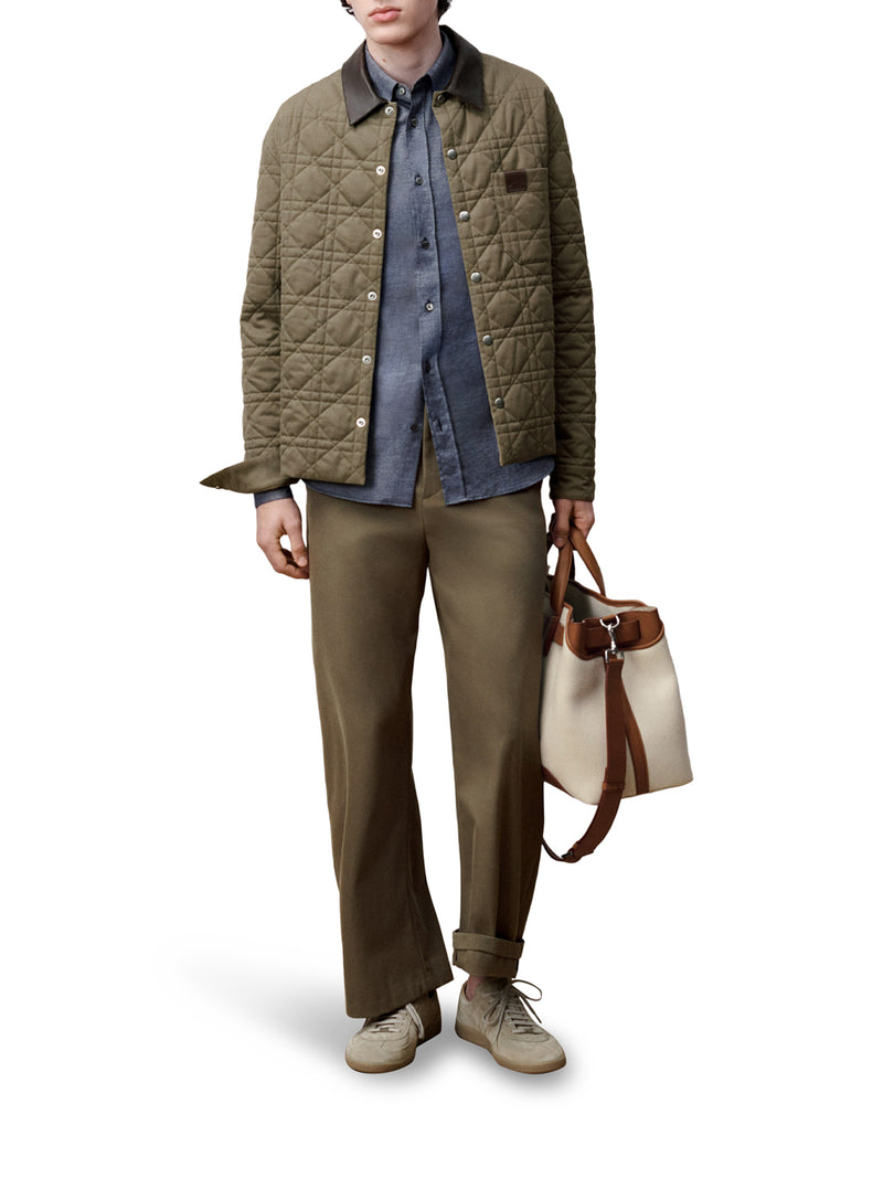 CANNAGE SHIRT JACKET WITH DIOR LEATHER PATCH