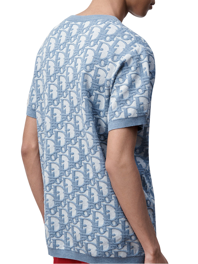 JACQUARD COTTON, WOOL AND SILK T-SHIRT