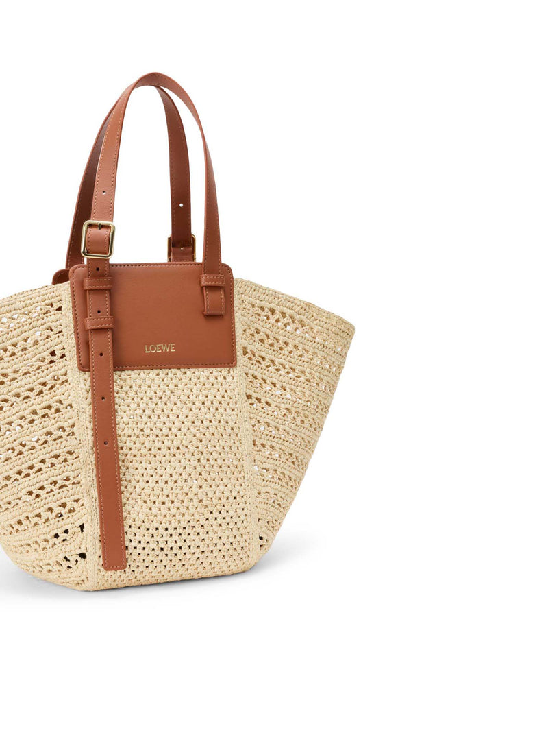 HAMMOCK CABAS MEDIUM BAG IN RAFFIA AND CALFSKIN