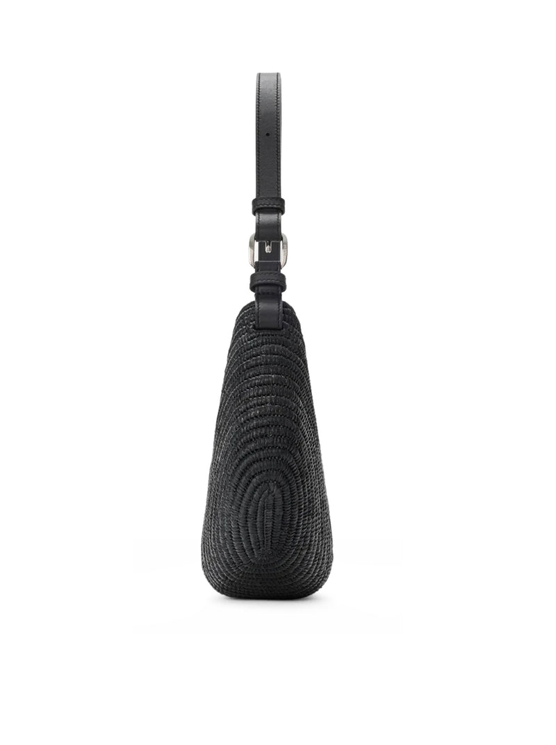 LOEWE SWING MEDIUM BAG IN RAFFIA AND CALFSKIN