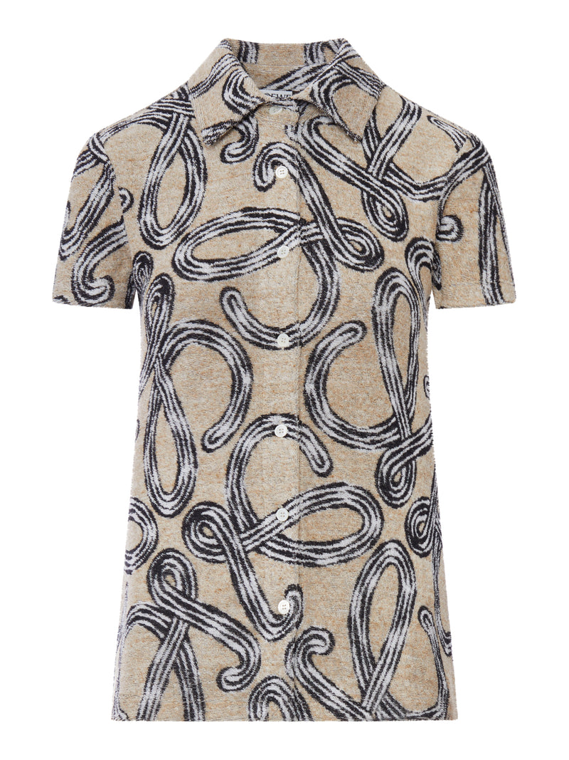 TERRY CLOTH SHIRT WITH ALL-OVER ANAGRAM JACQUARD