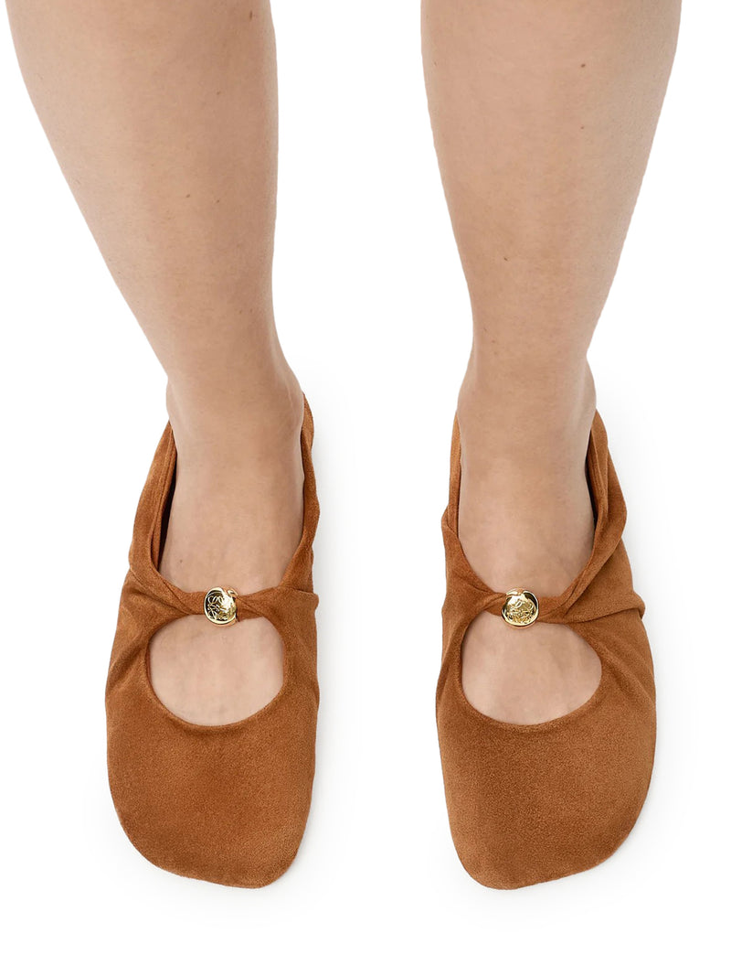 PEBBLE SOFT BALLET FLATS IN SUEDE GOATSKIN