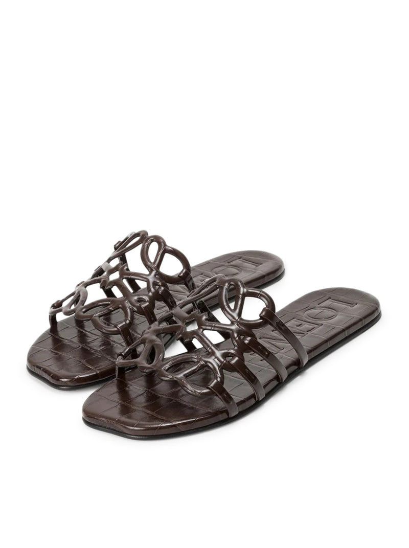 ANAGRAM PETAL SLIDE IN CROCODILE EMBOSSED CALFSKIN