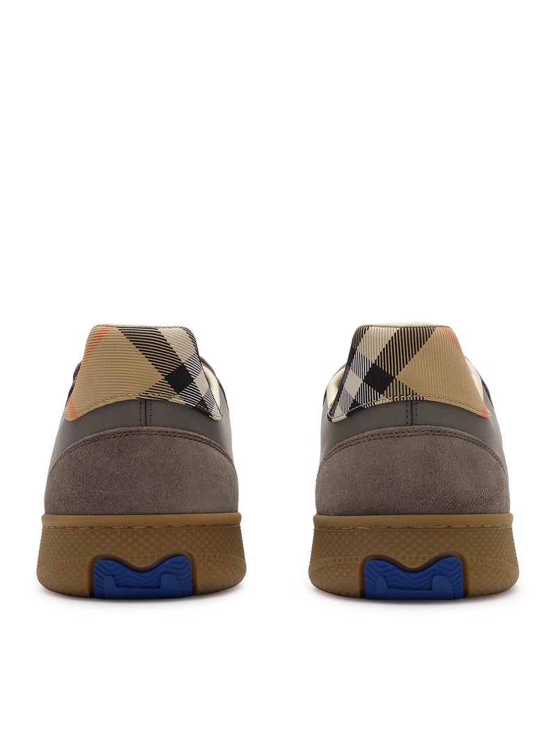 TERRACE SNEAKER IN LEATHER, SUEDE AND CHECK