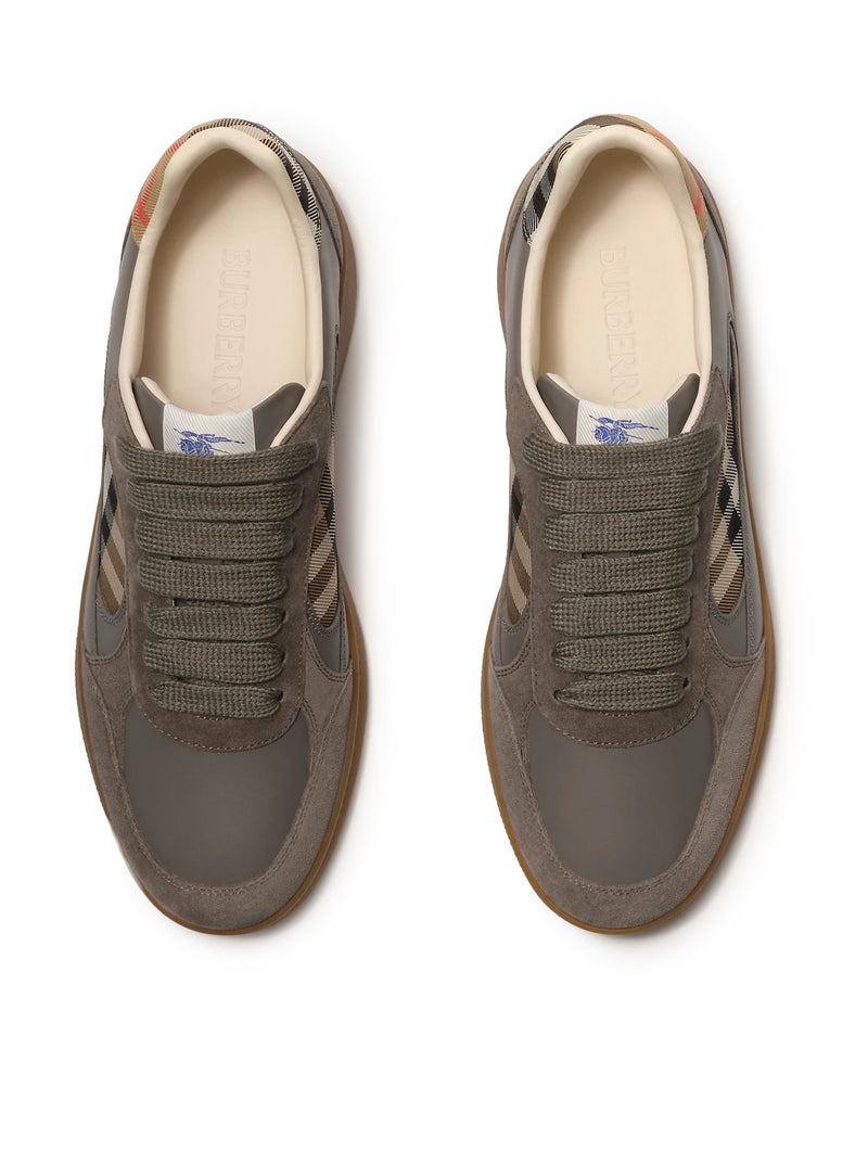 TERRACE SNEAKER IN LEATHER, SUEDE AND CHECK