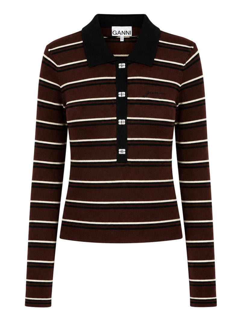 STRIPED MERINO WOOL POLO SHIRT
