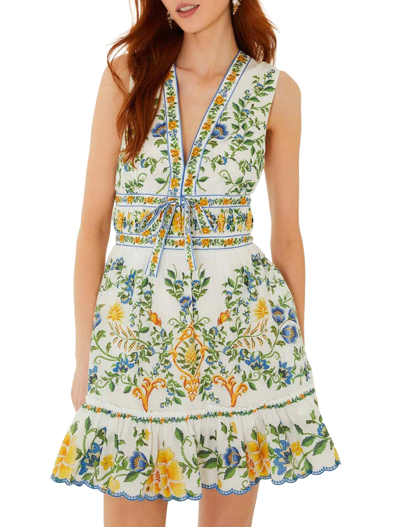 EMILY MINI DRESS WITH FLORAL PRINT AND RUFFLES