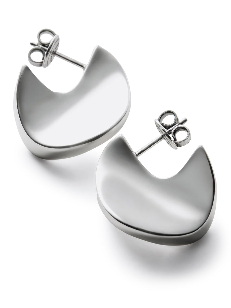 SMALL DISC SILVER EARRINGS