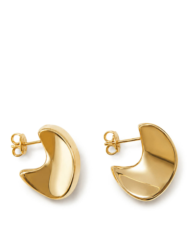 SCULPTURAL AND CURVED EARRINGS WITH GOLD FINISH
