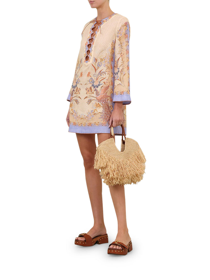 INDRA LINEN MINI TUNIC DRESS