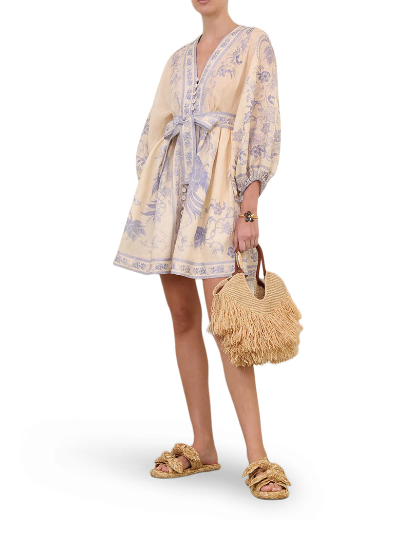 INDRA PLUNGE SHORT LINEN DRESS