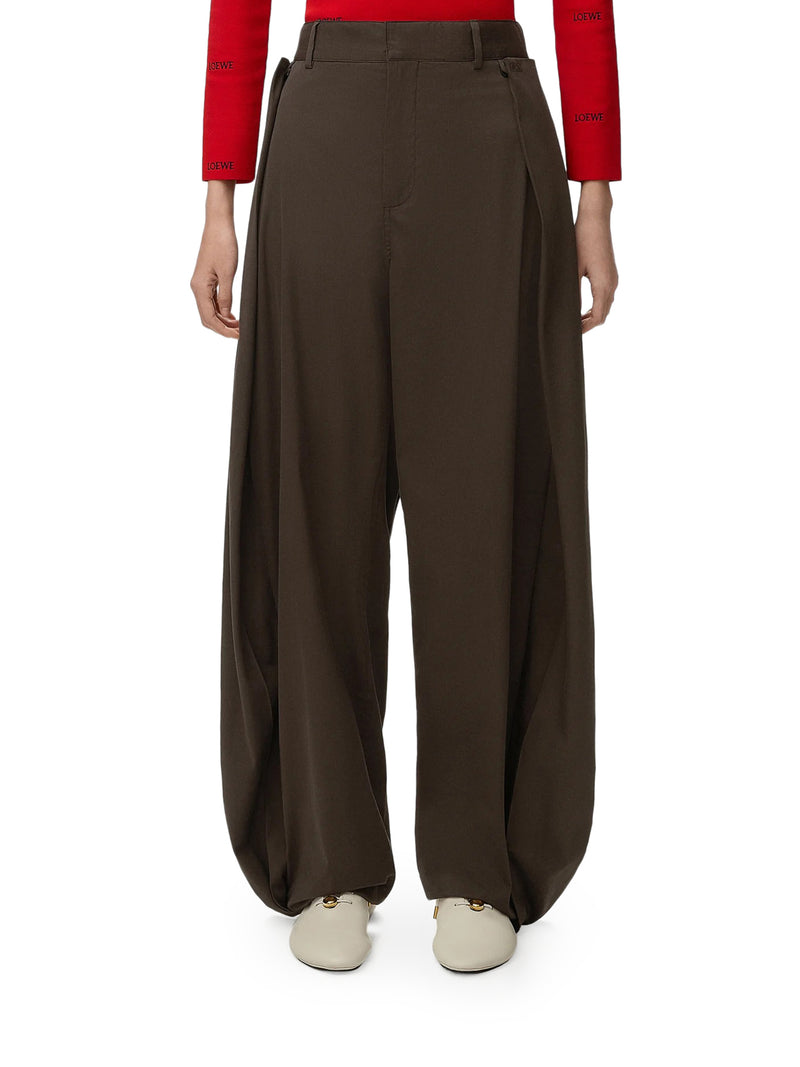 LIGHTWEIGHT COTTON AND SILK GABARDINE TROUSERS