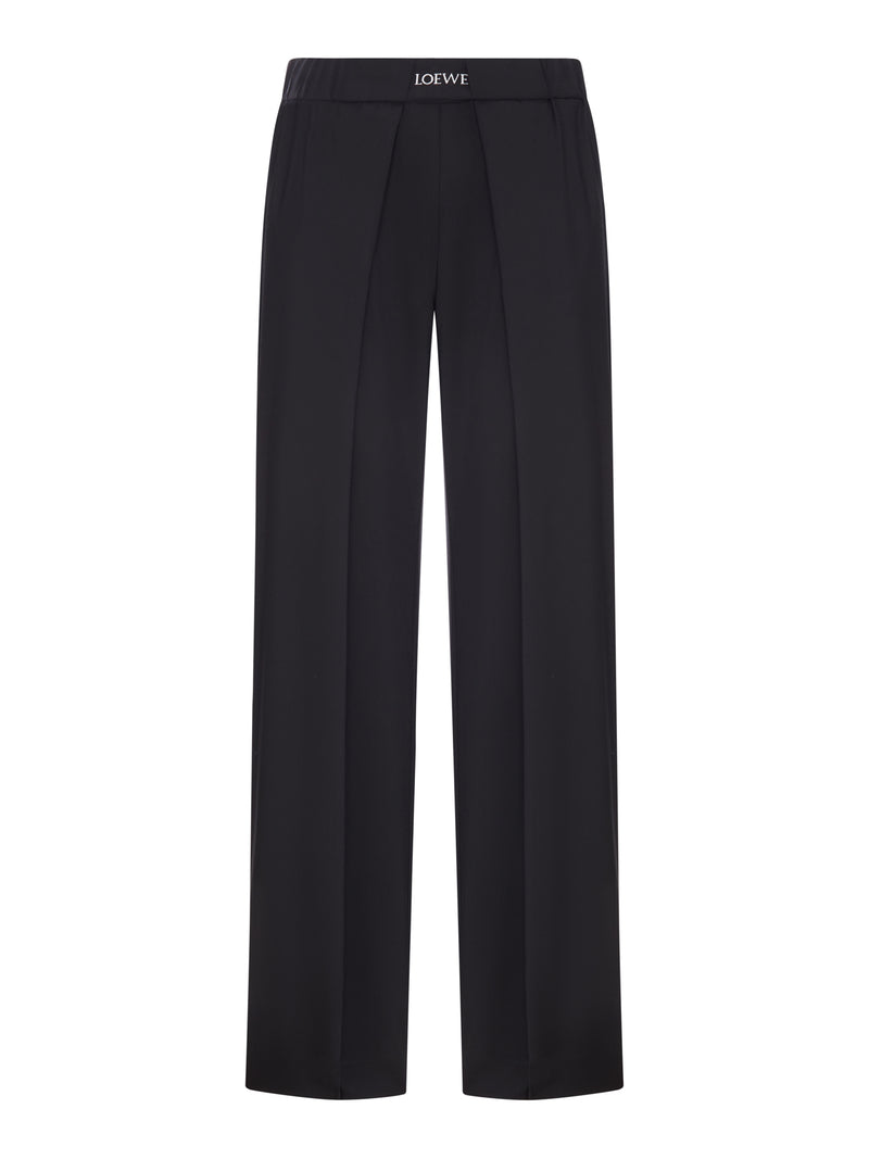 LOEWE TAILORED WOOL TROUSERS WITH JACQUARD ELASTICATED WAIST