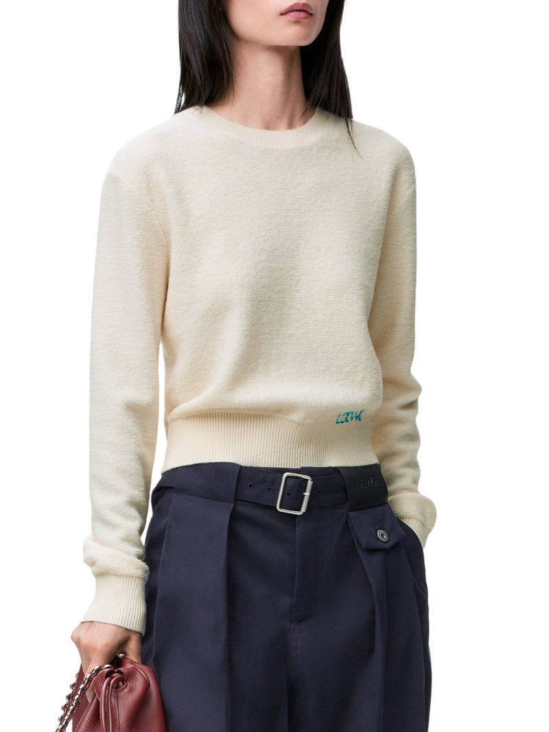 WOOL SWEATER WITH HAND-EMBROIDERED LOEWE DETAIL APPLIED TO THE HEM