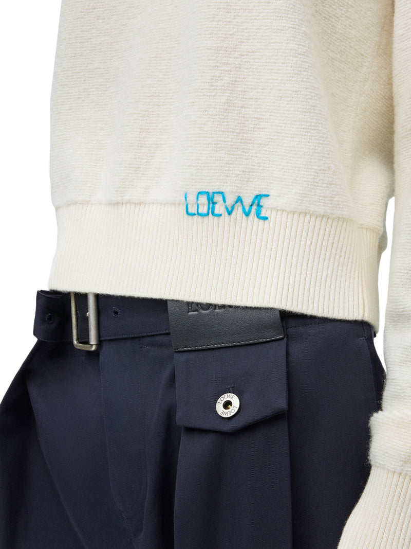 WOOL SWEATER WITH HAND-EMBROIDERED LOEWE DETAIL APPLIED TO THE HEM