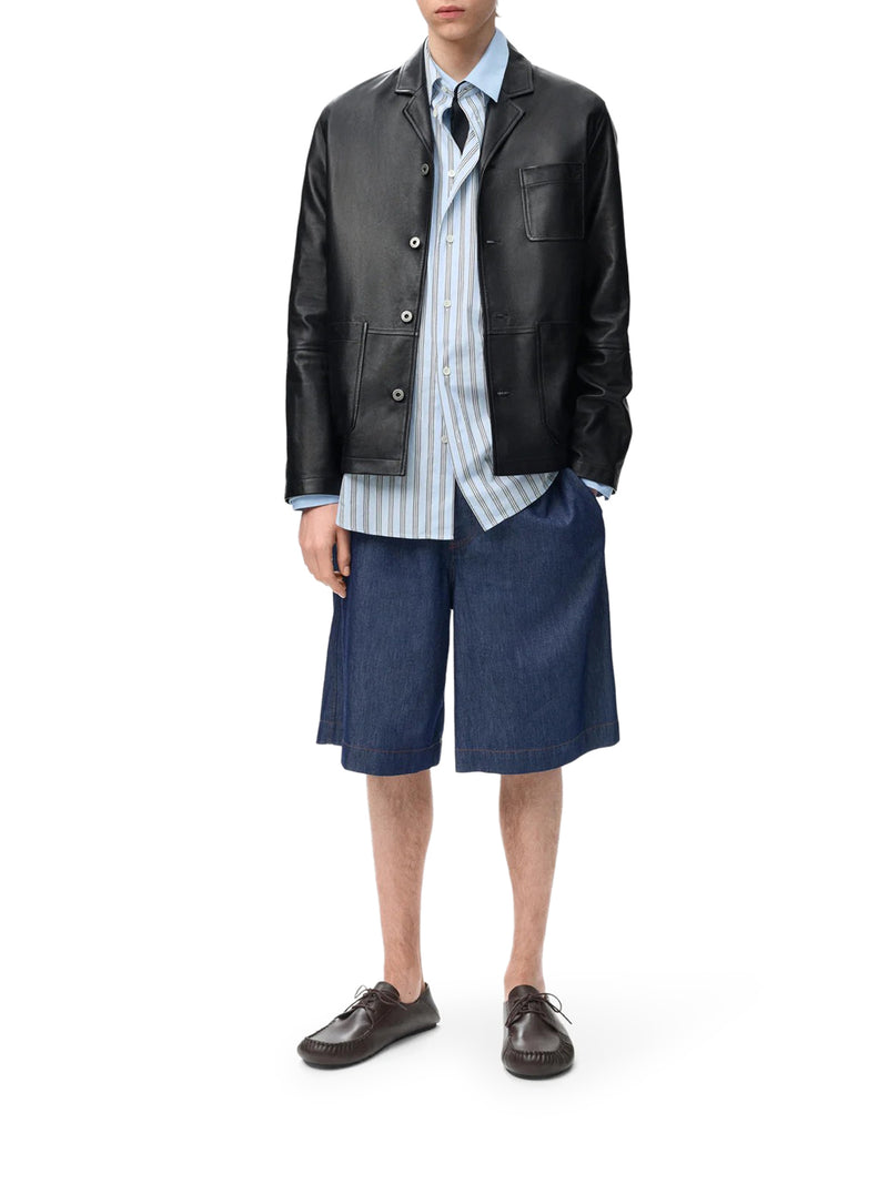 LIGHTWEIGHT COTTON CHAMBRAY SHORTS