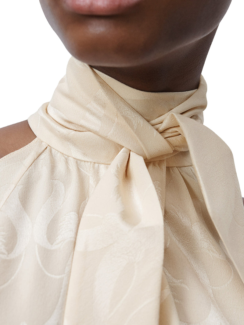 OFF-SHOULDER BLOUSE IN FLORAL SILK JACQUARD