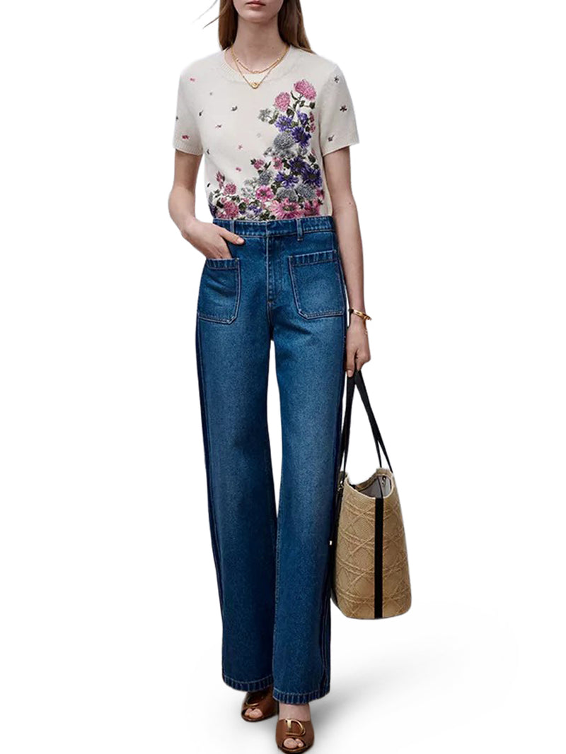 HIGH-WAISTED FLARED JEANS