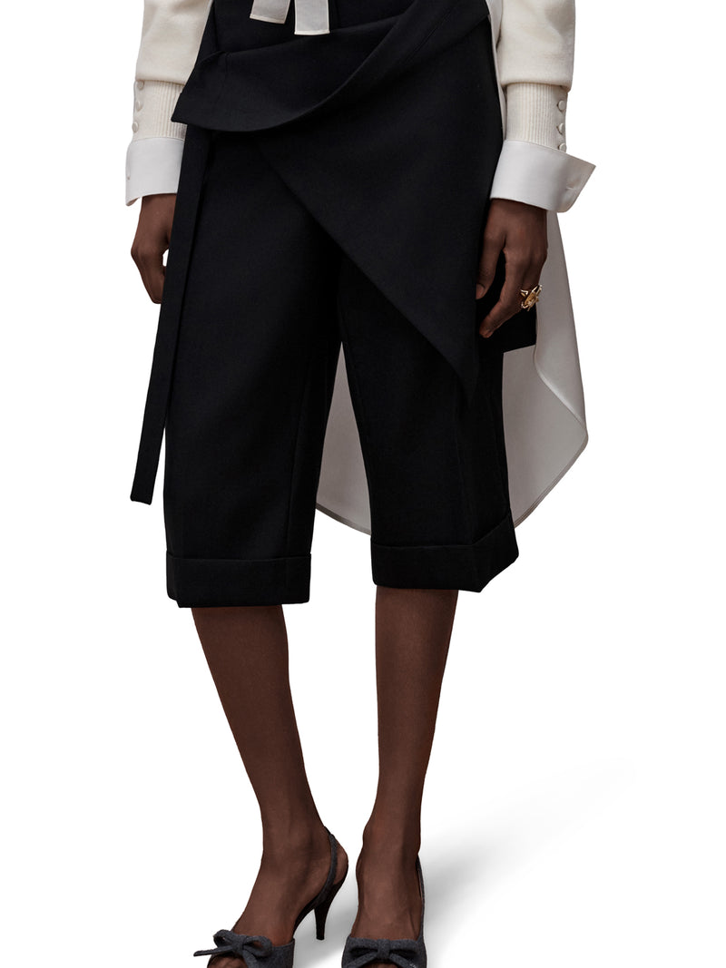 DRAPED ANKLE-LENGTH TROUSERS