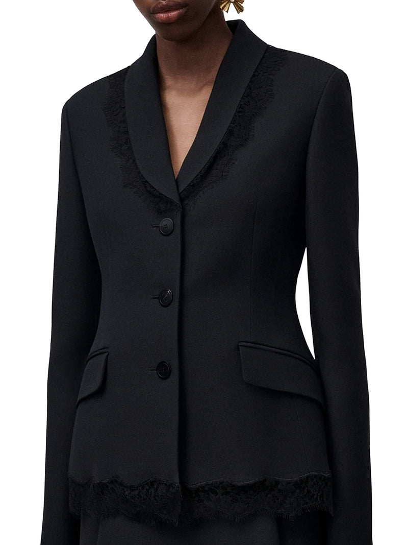 BAR JACKET IN WOOL, SILK AND LACE