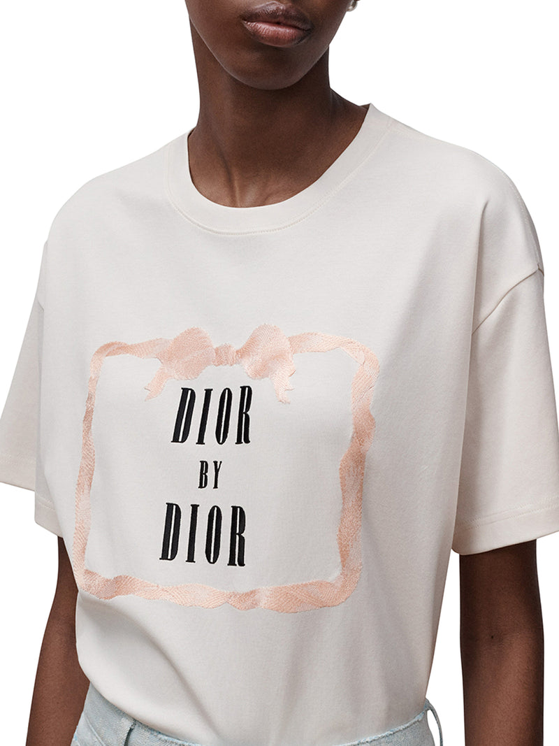 OVERSIZED T-SHIRT WITH EMBROIDERED BOOK COVER COTTON JERSEY