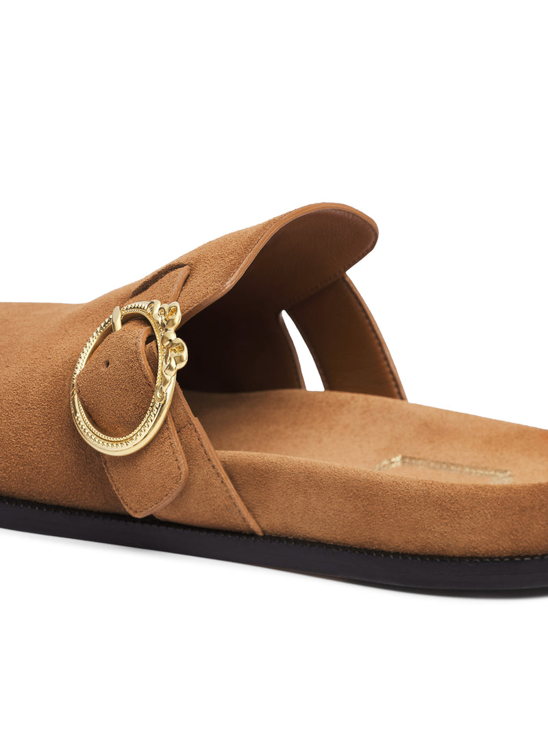 SABOT WITH MÉDAILLON BUCKLE IN SUEDE CALFSKIN