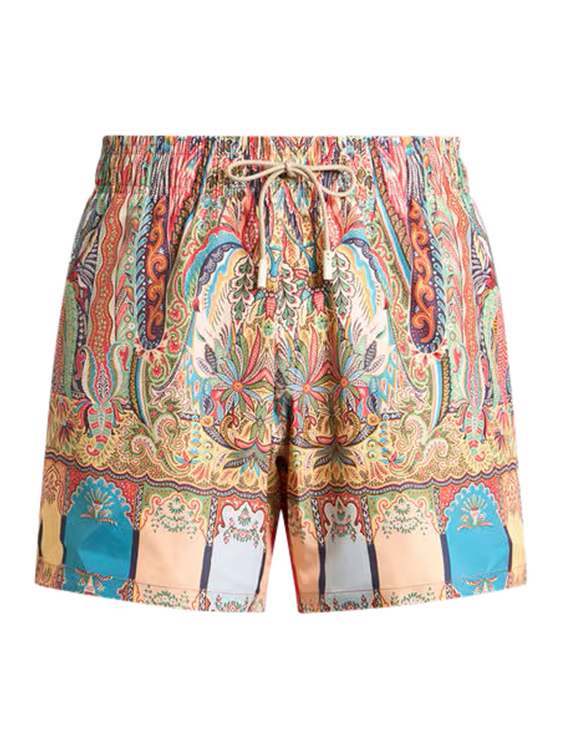 SWIMSUIT WITH PLACED FLORAL PAISLEY PRINT