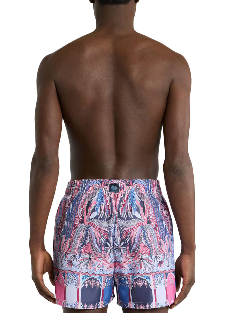 SWIMSUIT WITH PLACED FLORAL PAISLEY PRINT