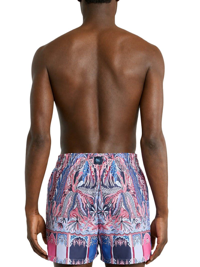 SWIMSUIT WITH PLACED FLORAL PAISLEY PRINT