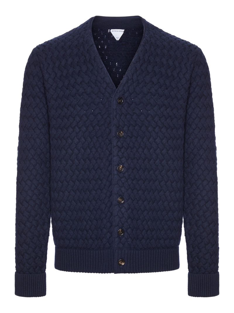 CABLE-KNIT WOOL CARDIGAN