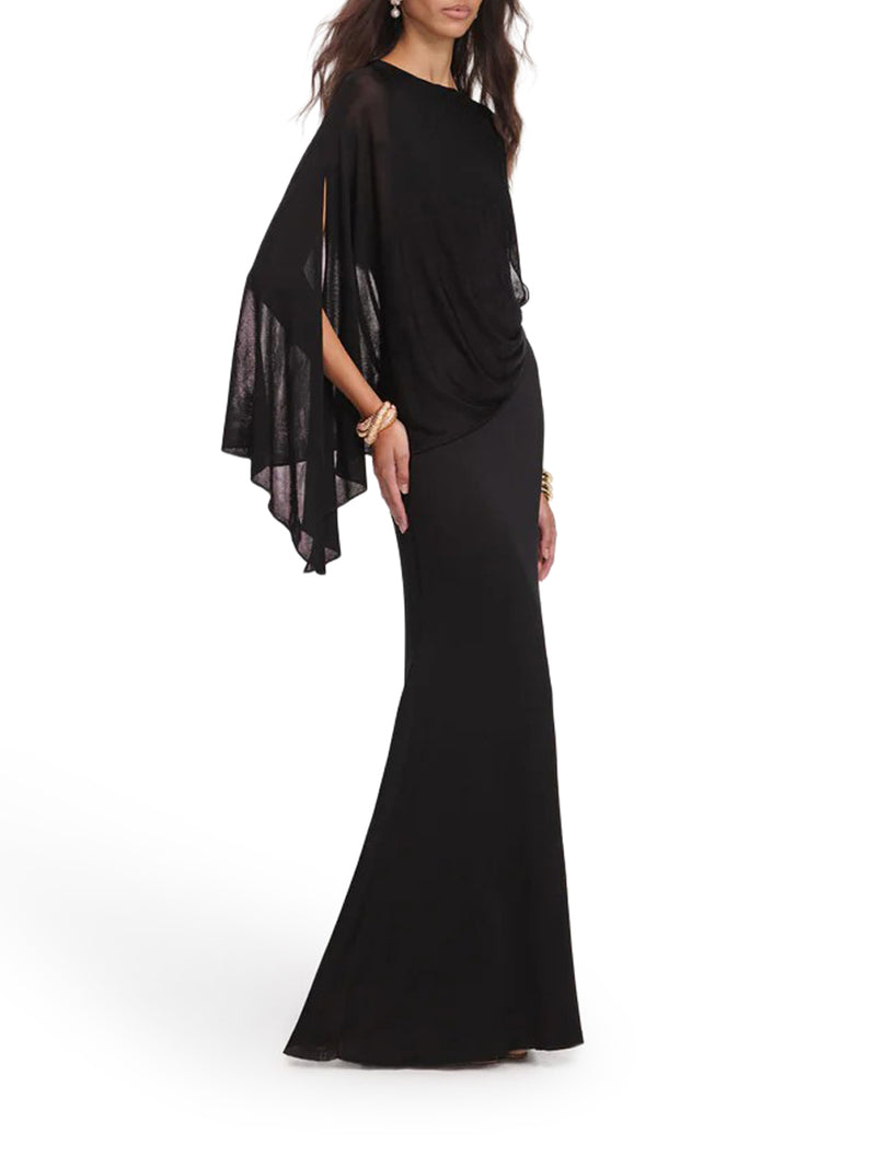 LONG ONE-SHOULDER KNIT DRESS