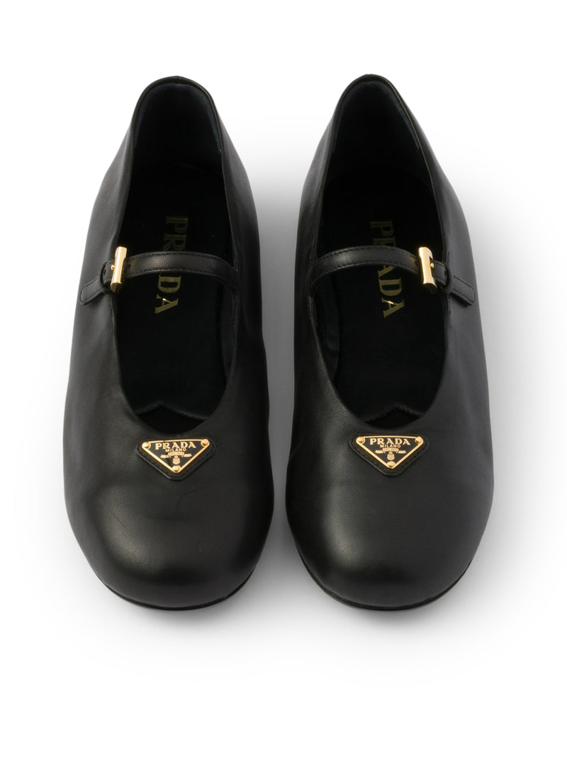 NAPPA LEATHER BALLET FLATS WITH LOGO