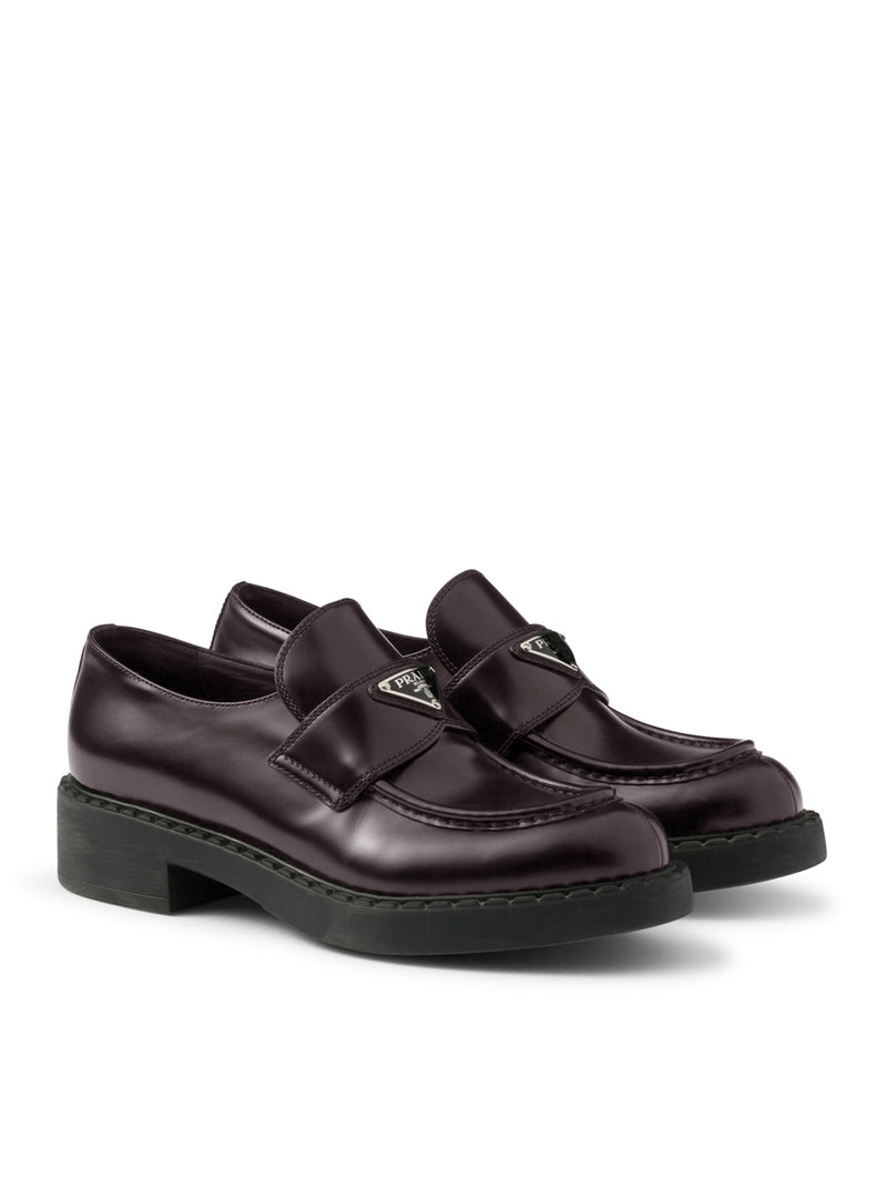 CHOCOLATE BRUSHED LEATHER LOAFERS