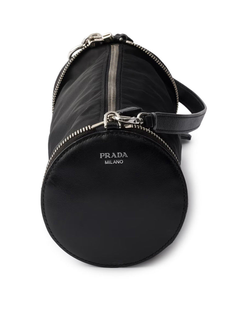 FOLDABLE MINI BAG IN RE-NYLON AND LEATHER