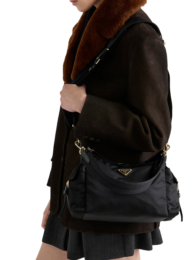 PRADA EXPLORE LARGE RE-NYLON AND LEATHER BAG