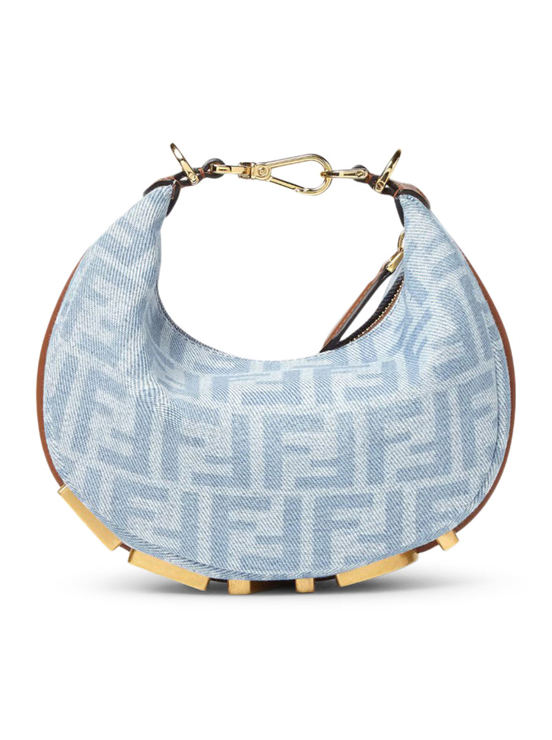 FENDIGRAPHY MINI BAG IN LIGHT BLUE FF DENIM